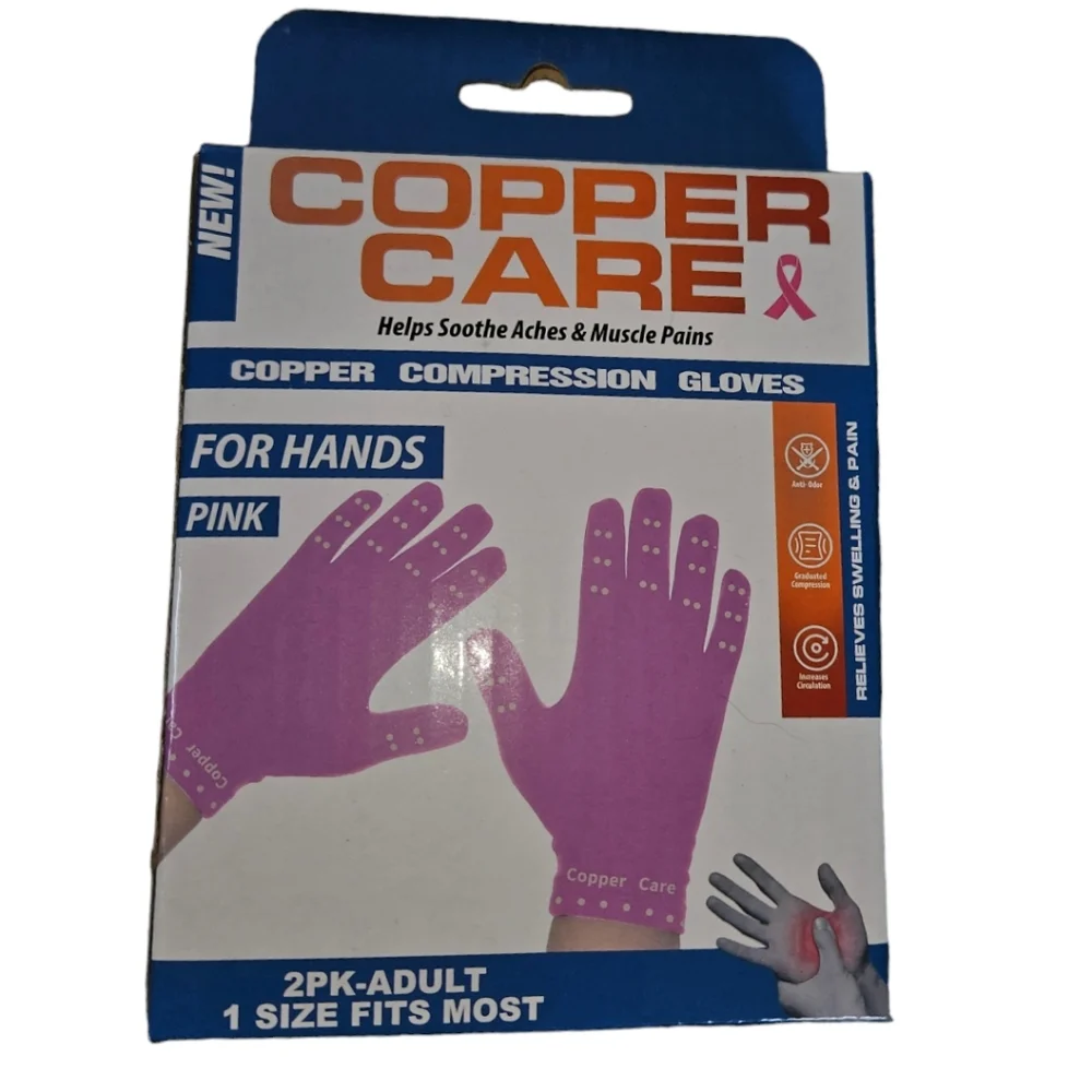 NWT Copper Care Copper Compression Gloves 2 Pack